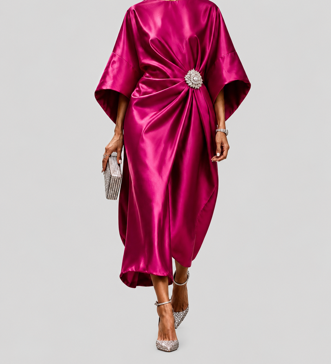 Constança - Vestido de Gala com Acabamento Acetinado — vista 4