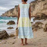 Íris - Vestido Xadrez Verde e Azul — vista 3