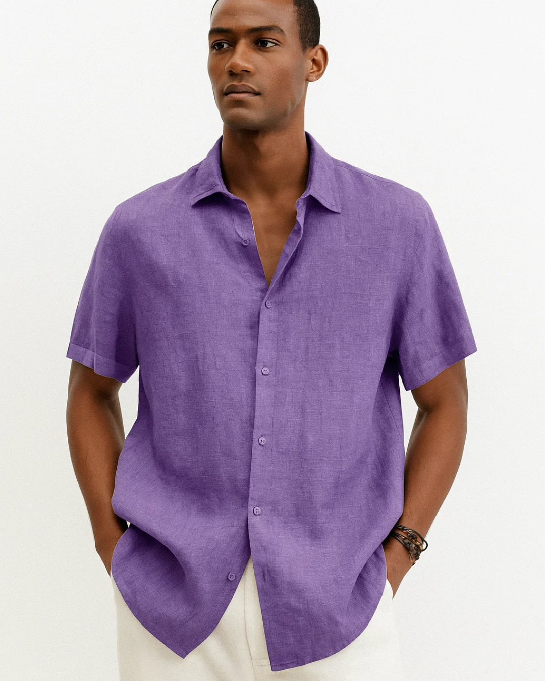 Camisa de Botão - Colarinho Aberto — vista 3