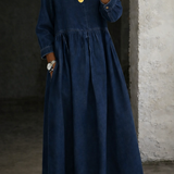 Leonor - Vestido de Denim com Gola Peter Pan