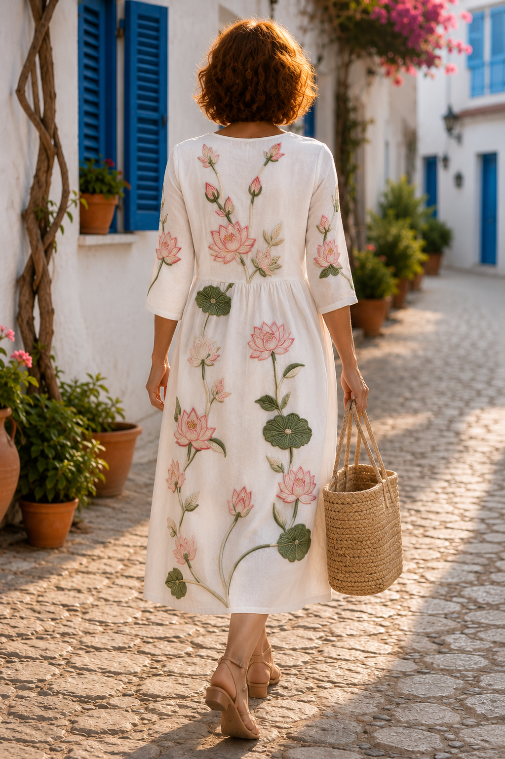 Ariana - Vestido com Estampado de Plantas e Flores — vista 2
