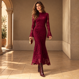 Ana | Vestido Longo de Gola Subida