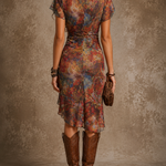 Aurélia - Vestido Midi Drapeado Com Decote em V — vista 2