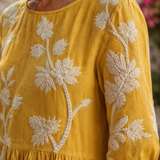 Graça - Vestido Midi Floral Amarelo — vista 3