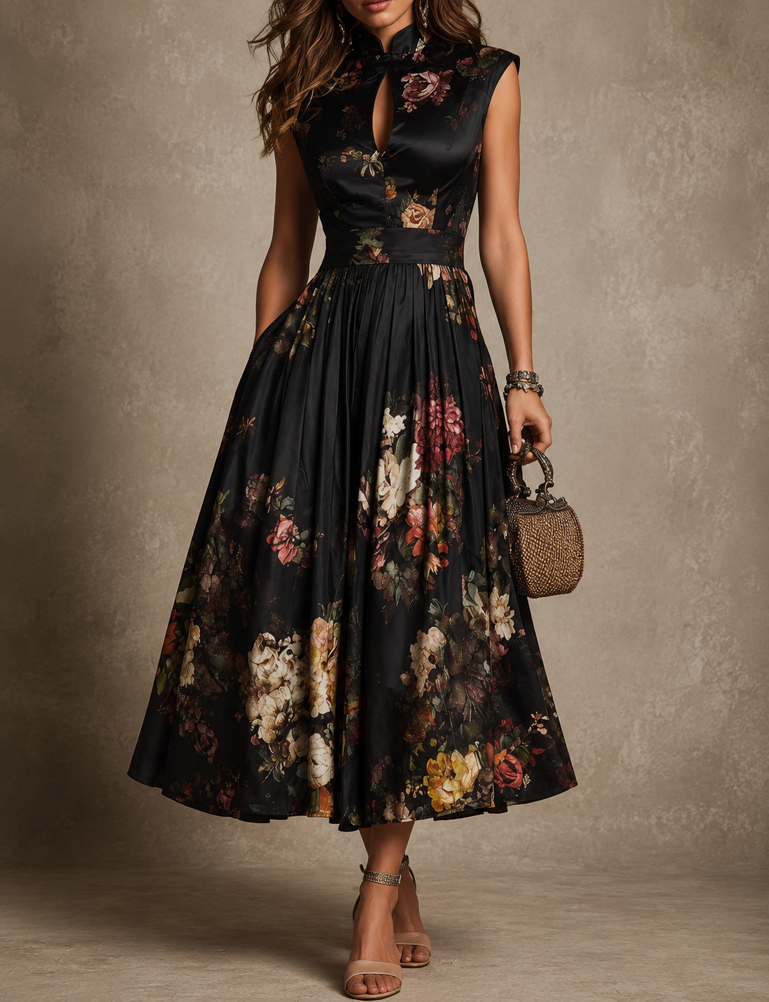 Rosalina - Vestido Midi Plissado Floral — vista 3
