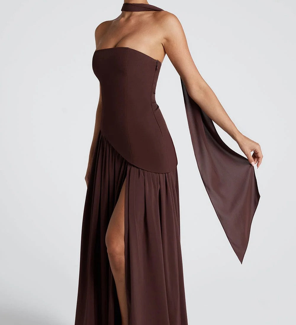 Nayara - Vestido Maxi Fenda Amarelo — vista 9