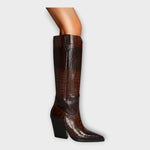 Botas com Design Croco e Salto Elegante — vista 4