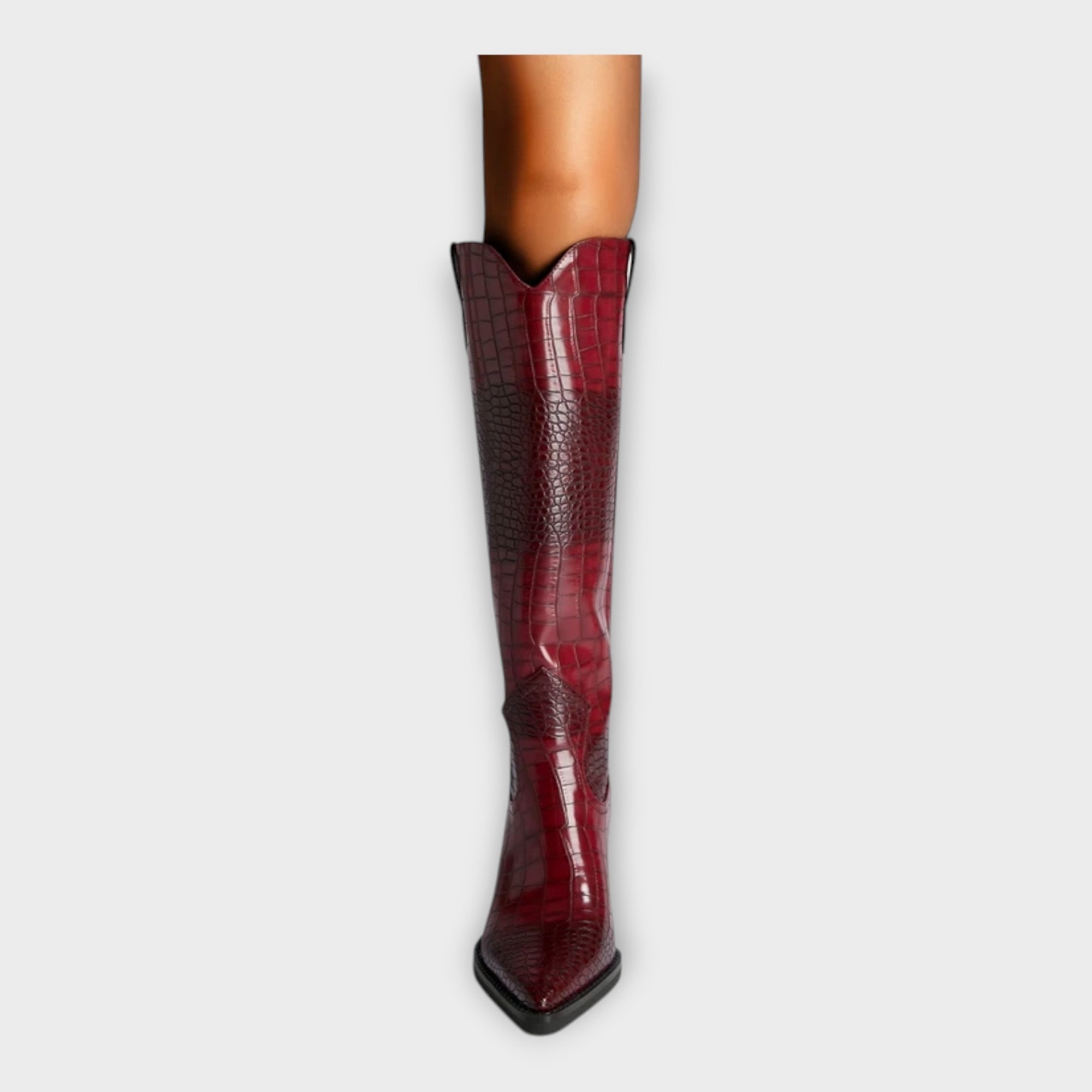 Botas com Design Croco e Salto Elegante — vista 6