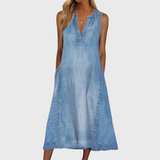 Vestido de ganga confortável