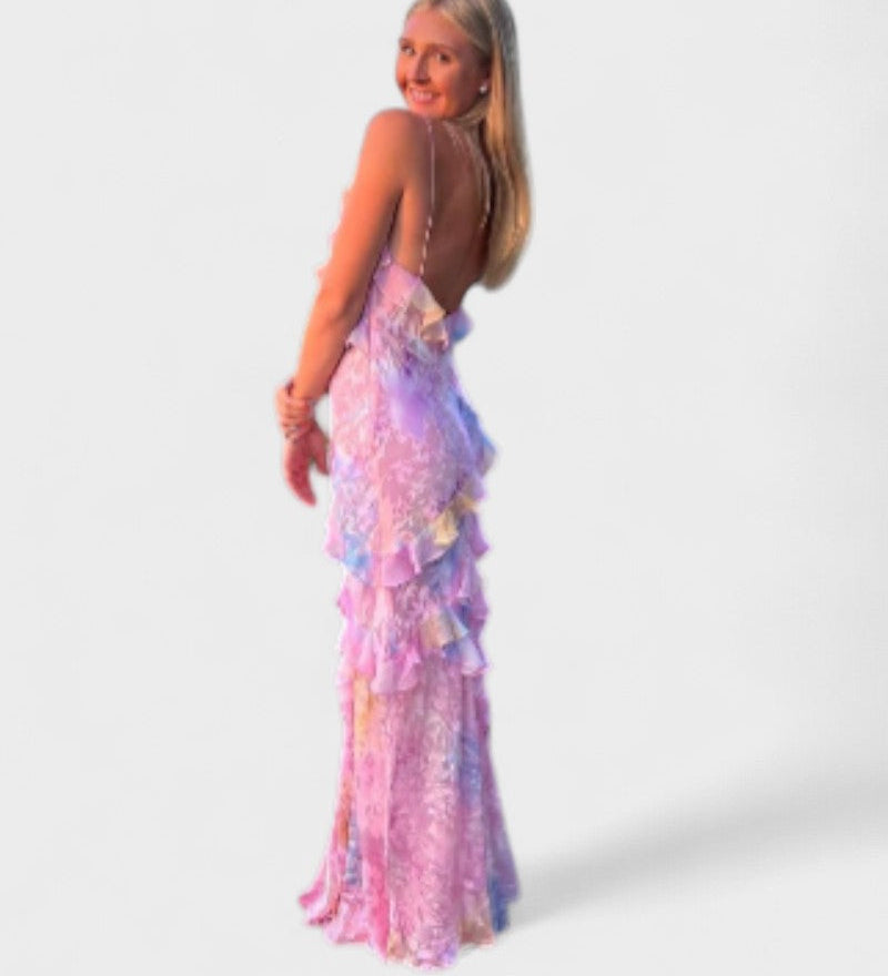 Julieta - Vestido Comprido com Volantes