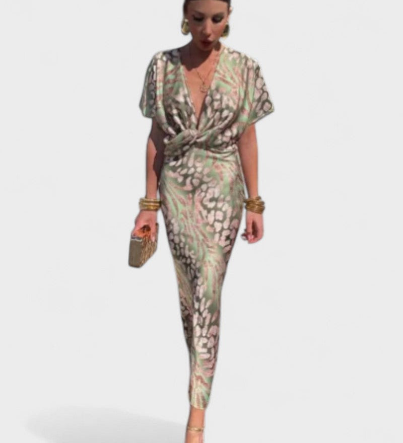 Constança - Vestido Floral com Plissado