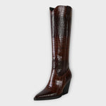 Botas com Design Croco e Salto Elegante — vista 8