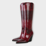 Botas com Design Croco e Salto Elegante — vista 9