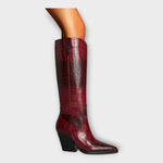 Botas com Design Croco e Salto Elegante — vista 12