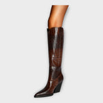 Botas com Design Croco e Salto Elegante — vista 11