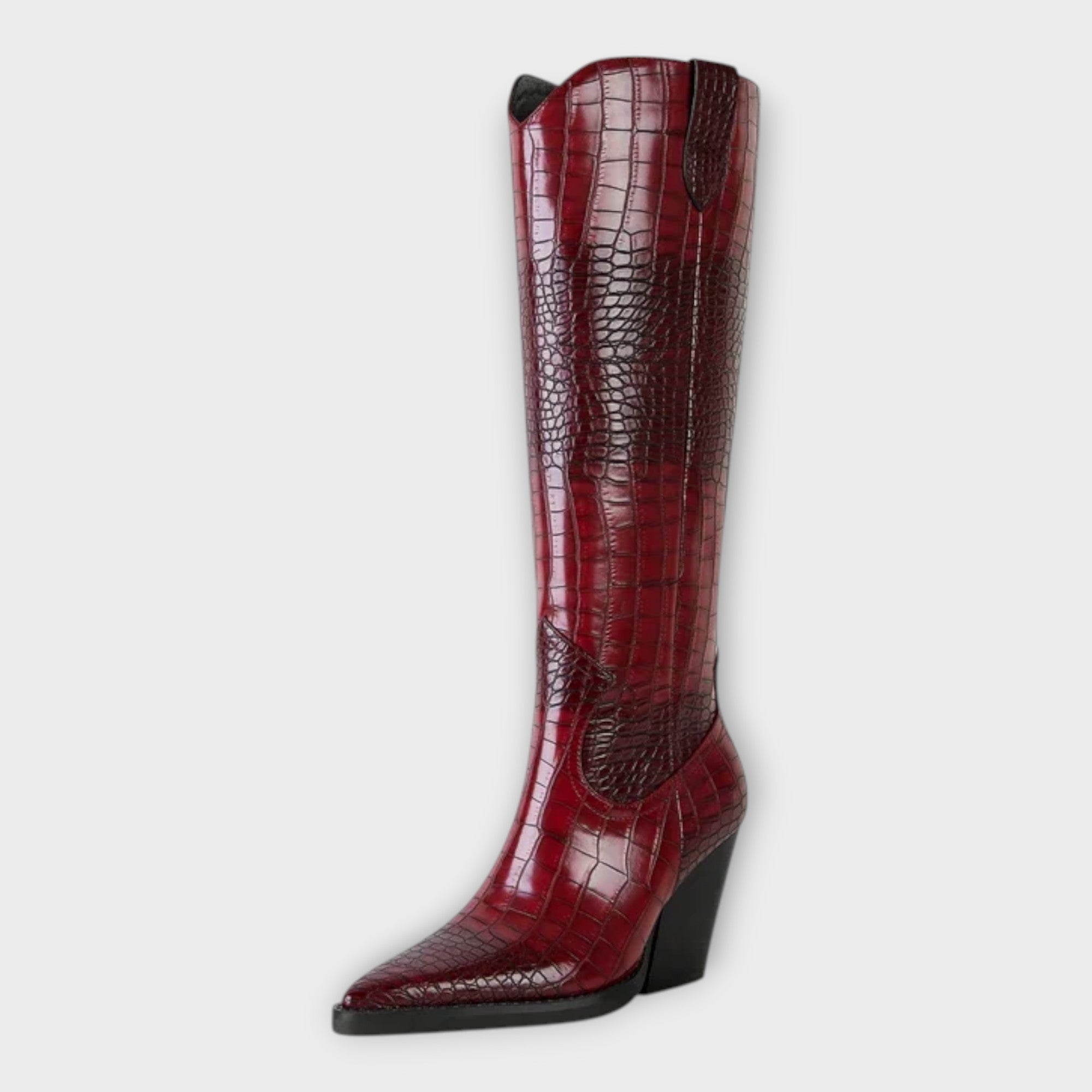 Botas com Design Croco e Salto Elegante — vista 10