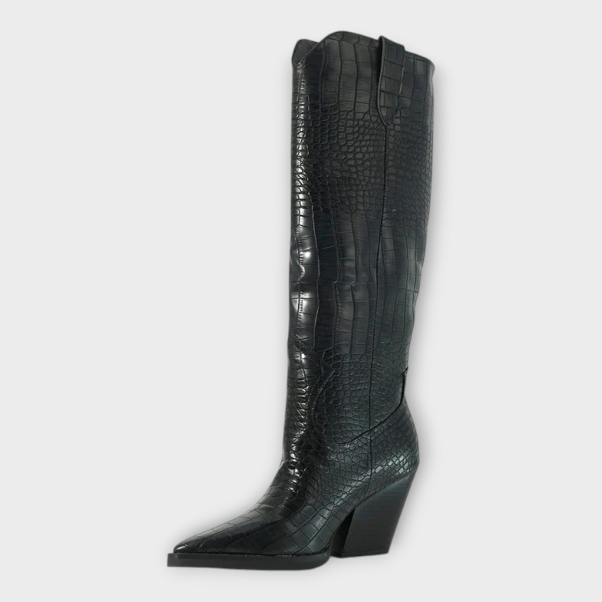 Botas com Design Croco e Salto Elegante — vista 13