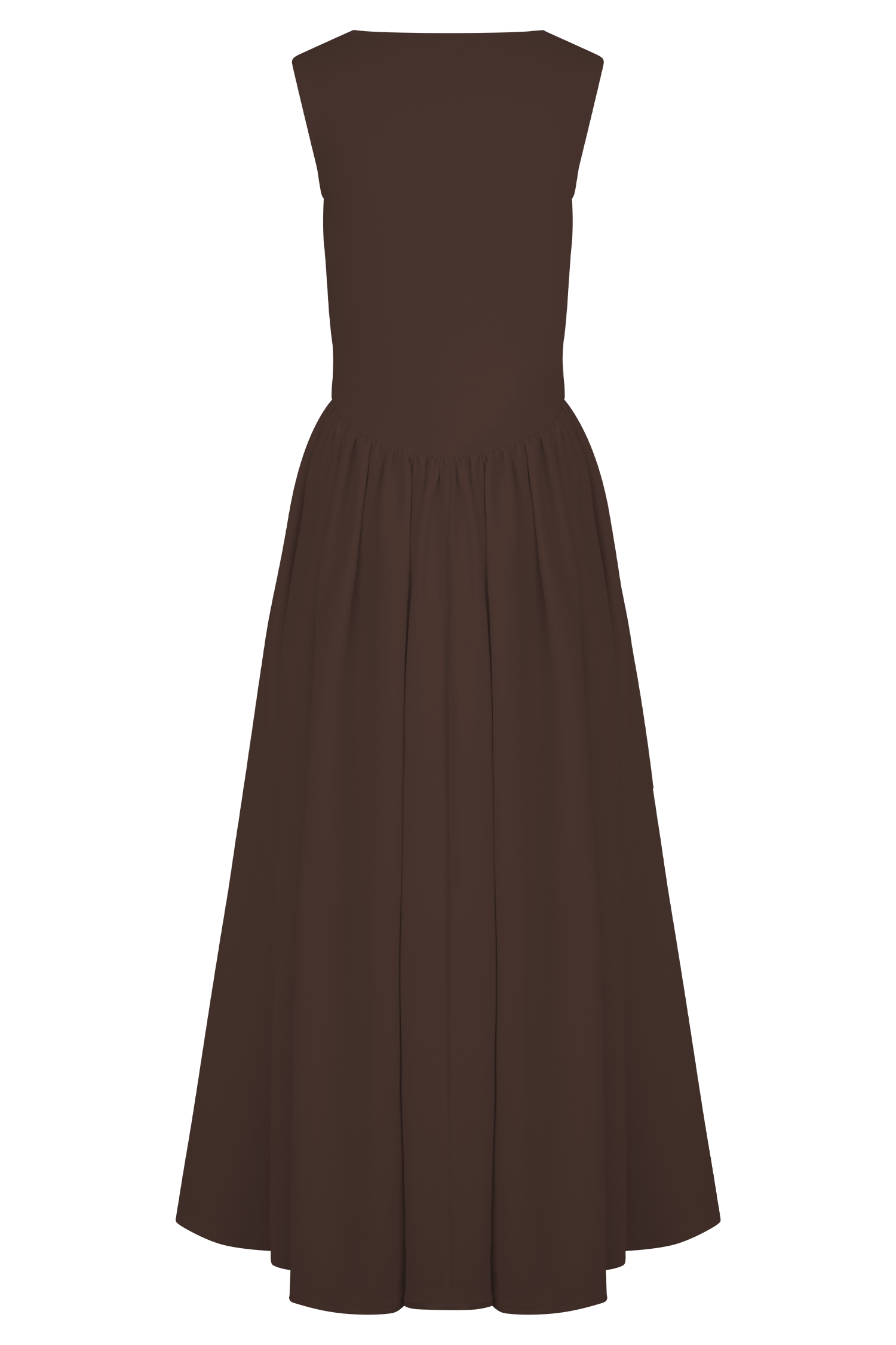 Sara - Vestido midi em malha castanho