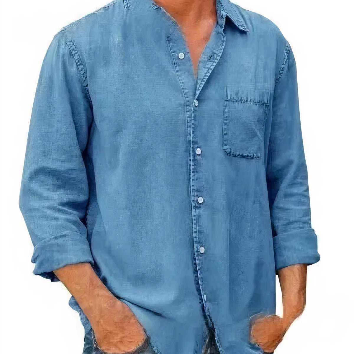 Camisa - Mistura de Denim Longa — vista 2