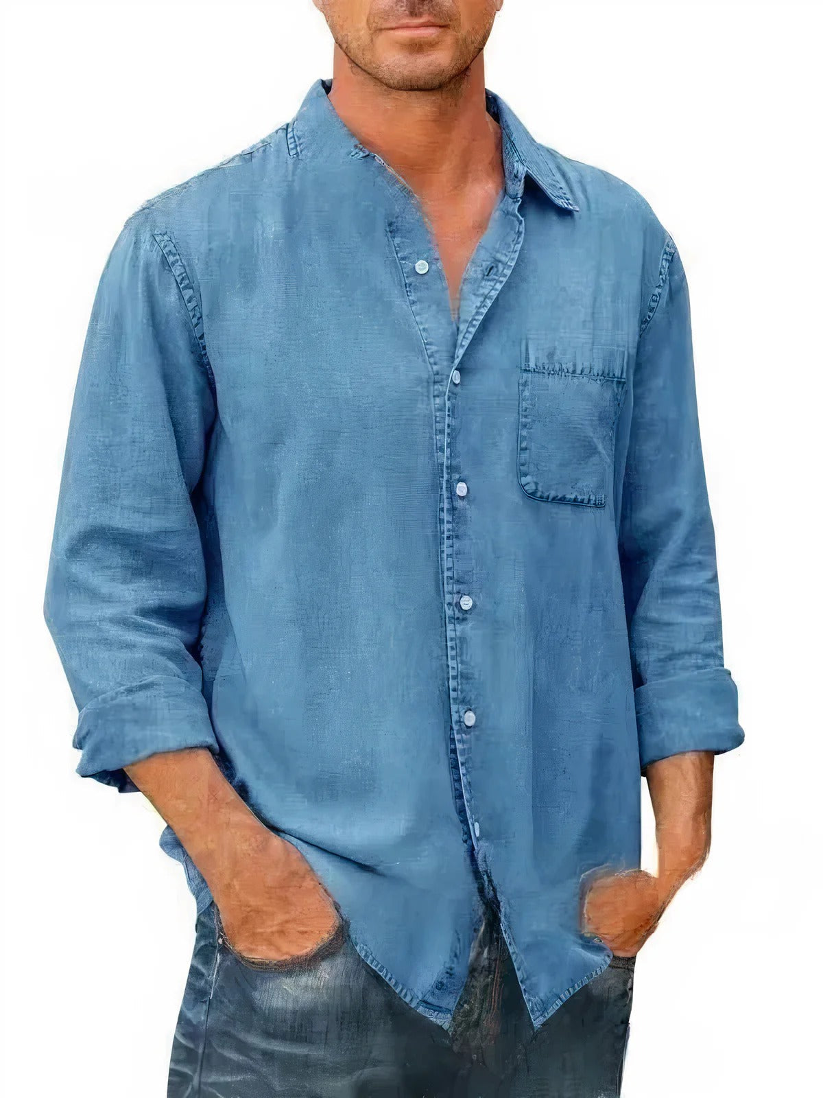 Camisa - Mistura de Denim Longa — vista 2