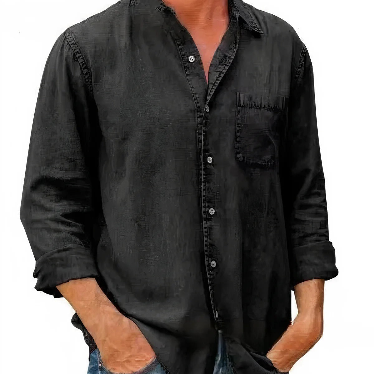 Camisa - Mistura de Denim Longa — vista 5