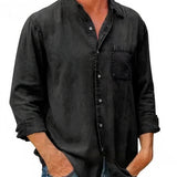 Camisa - Mistura de Denim Longa — vista 5