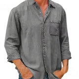 Camisa - Mistura de Denim Longa — vista 6