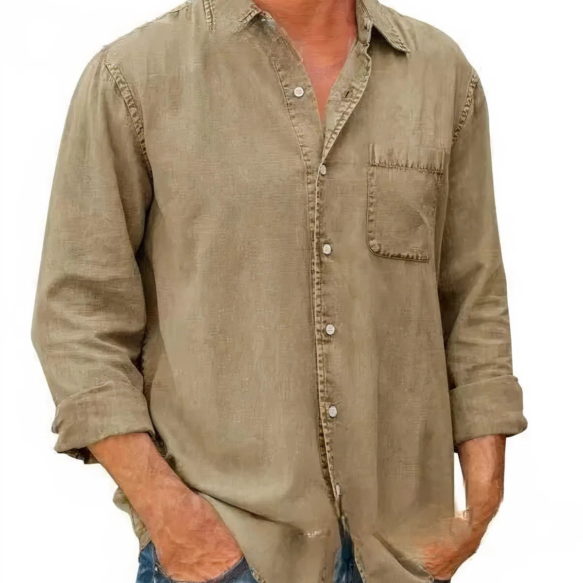 Camisa - Mistura de Denim Longa — vista 7