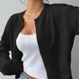 Sofia | Cardigan Curto Canelado