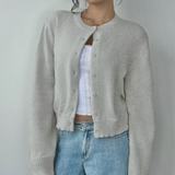 Sofia | Cardigan Curto Canelado