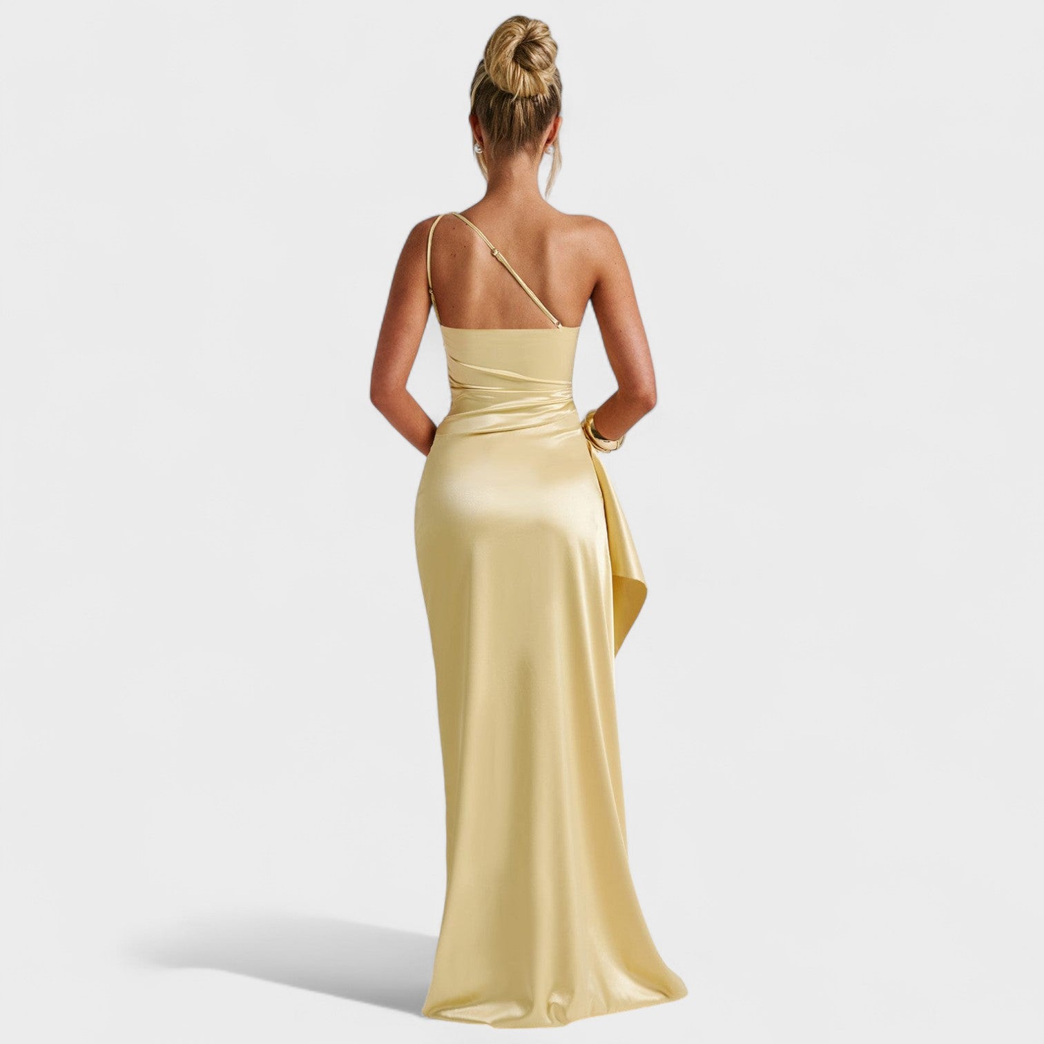 Ariel - Vestido Assimétrico Cetim — vista 7