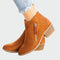 Botas de couro ortopédicas premium com salto para o inverno