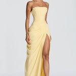 Adriana - Vestido Longo Drapeado com Fenda — vista 4