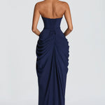 Adriana - Vestido Longo Drapeado com Fenda — vista 14