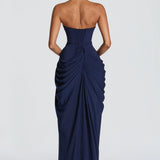 Adriana - Vestido Longo Drapeado com Fenda — vista 14