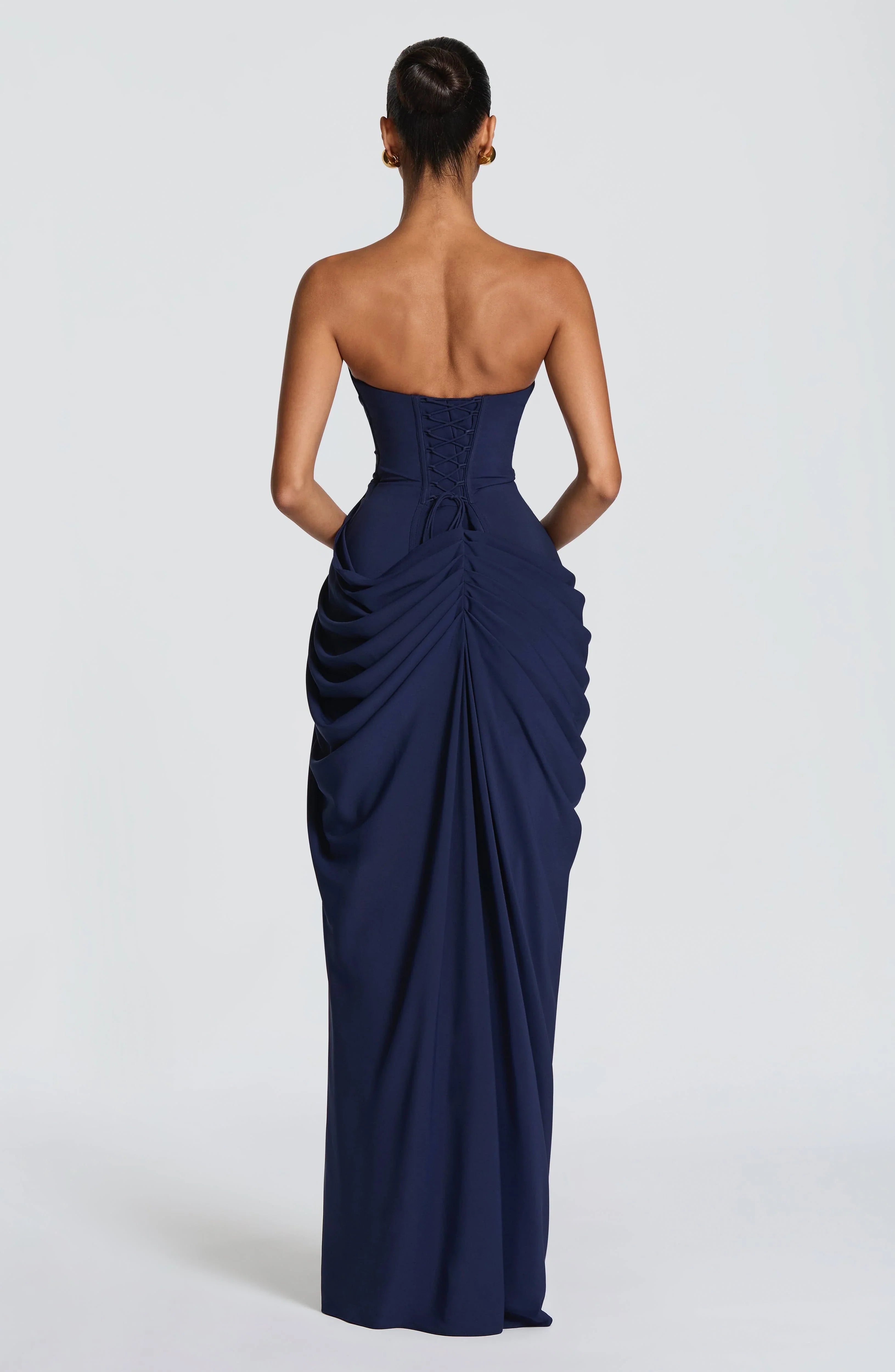 Adriana - Vestido Longo Drapeado com Fenda — vista 14