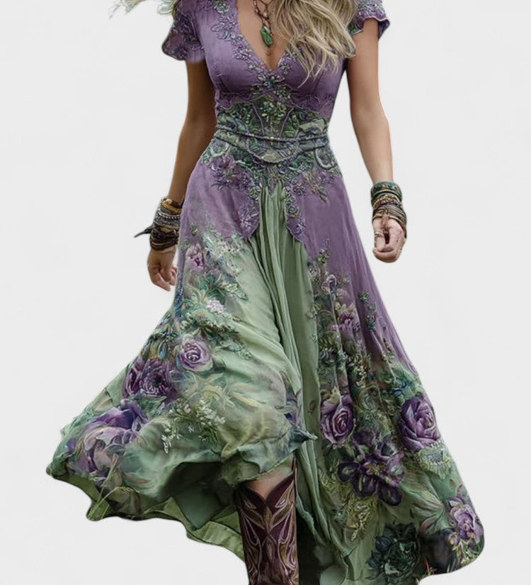 Serena - Vestido Maxi Curto Floral