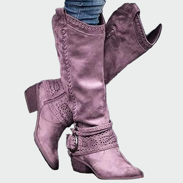Botas de cowboy de couro retro — vista 2