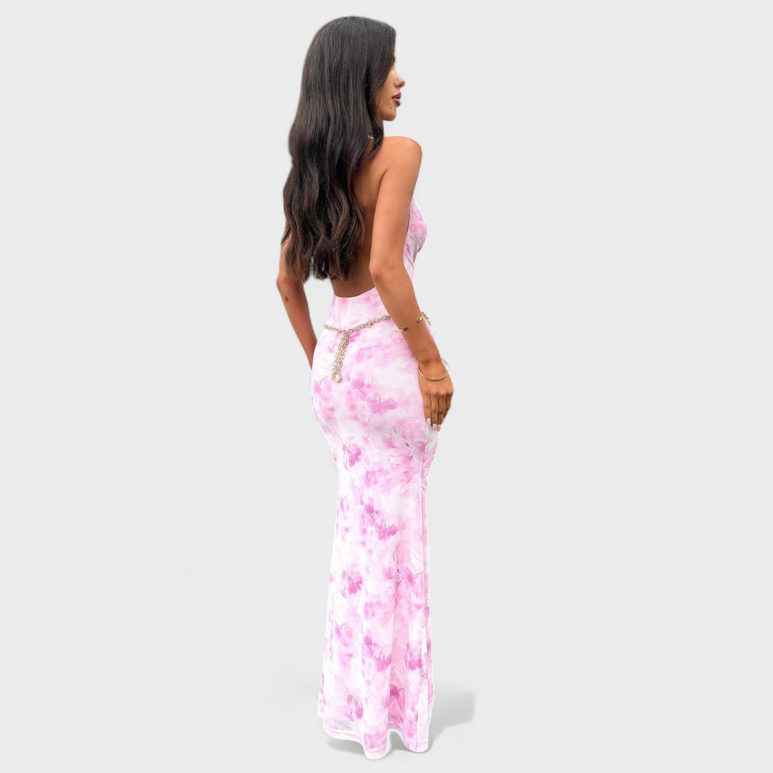 Mara - Vestido floral cor-de-rosa