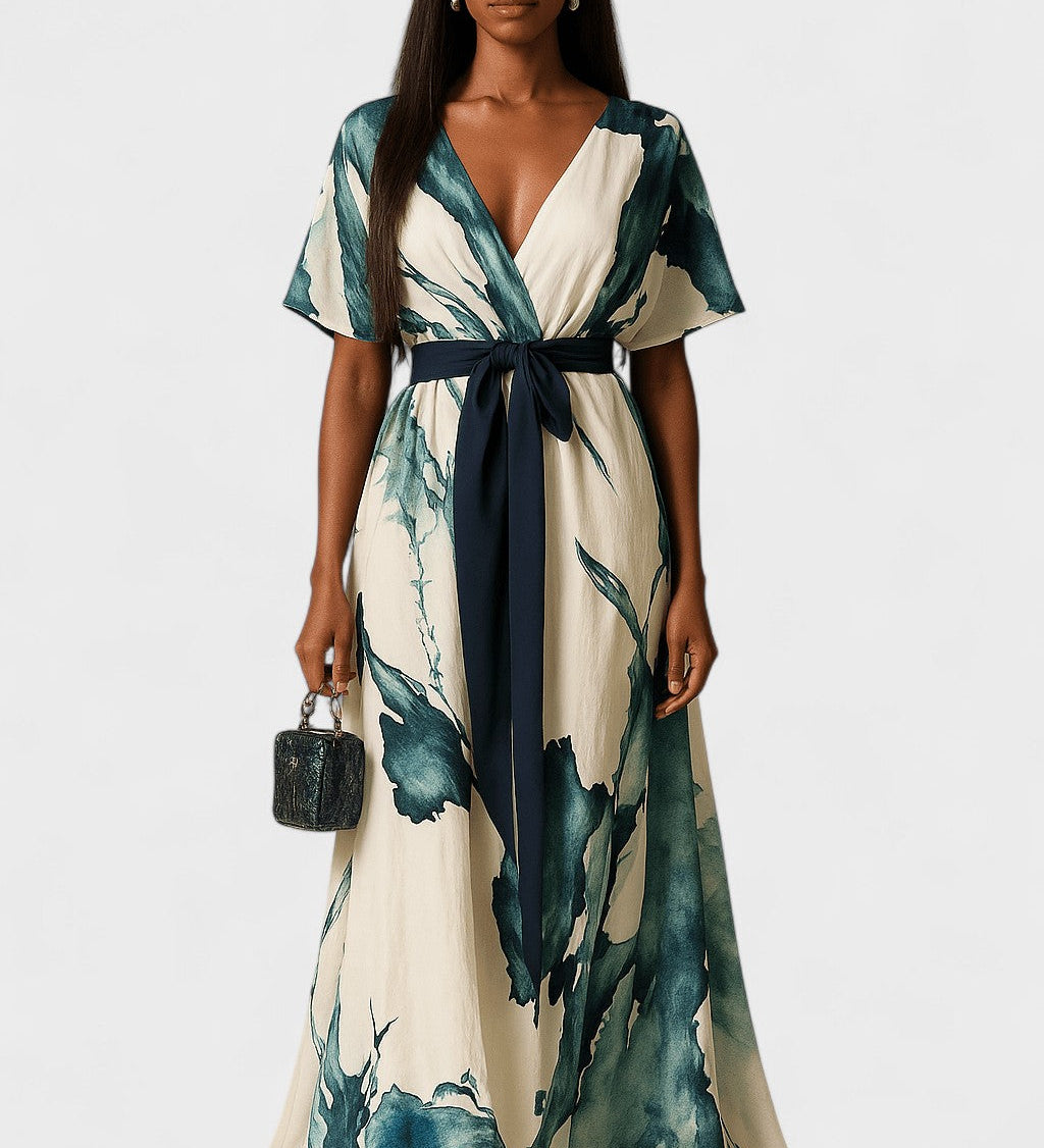 Vanessa - Vestido Longo Estampa Aquarela