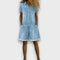 Cátia - Macacão curto vintage em algodão com aspeto de denim — vista 6