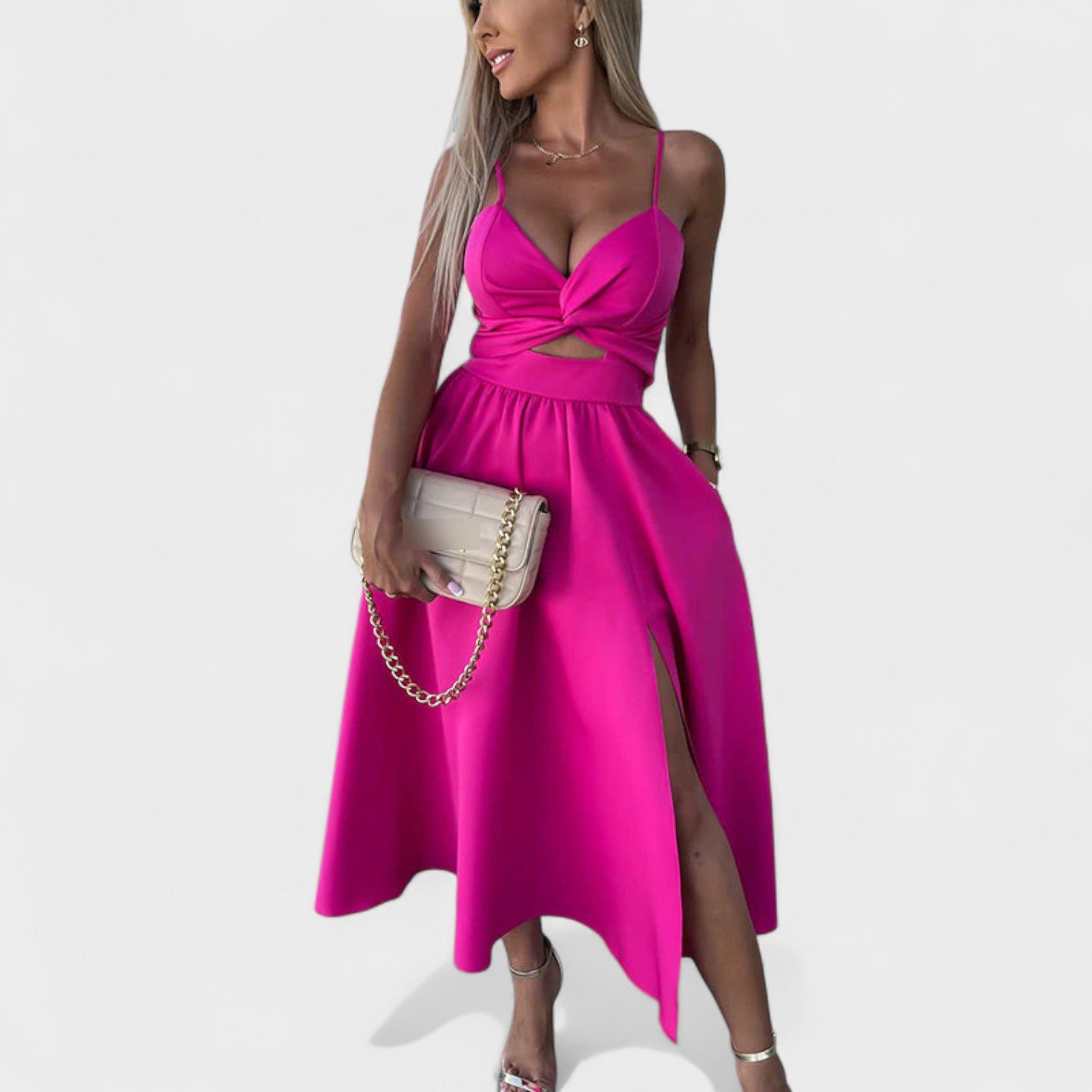 Cielo - Vestido Midi com Abertura — vista 3