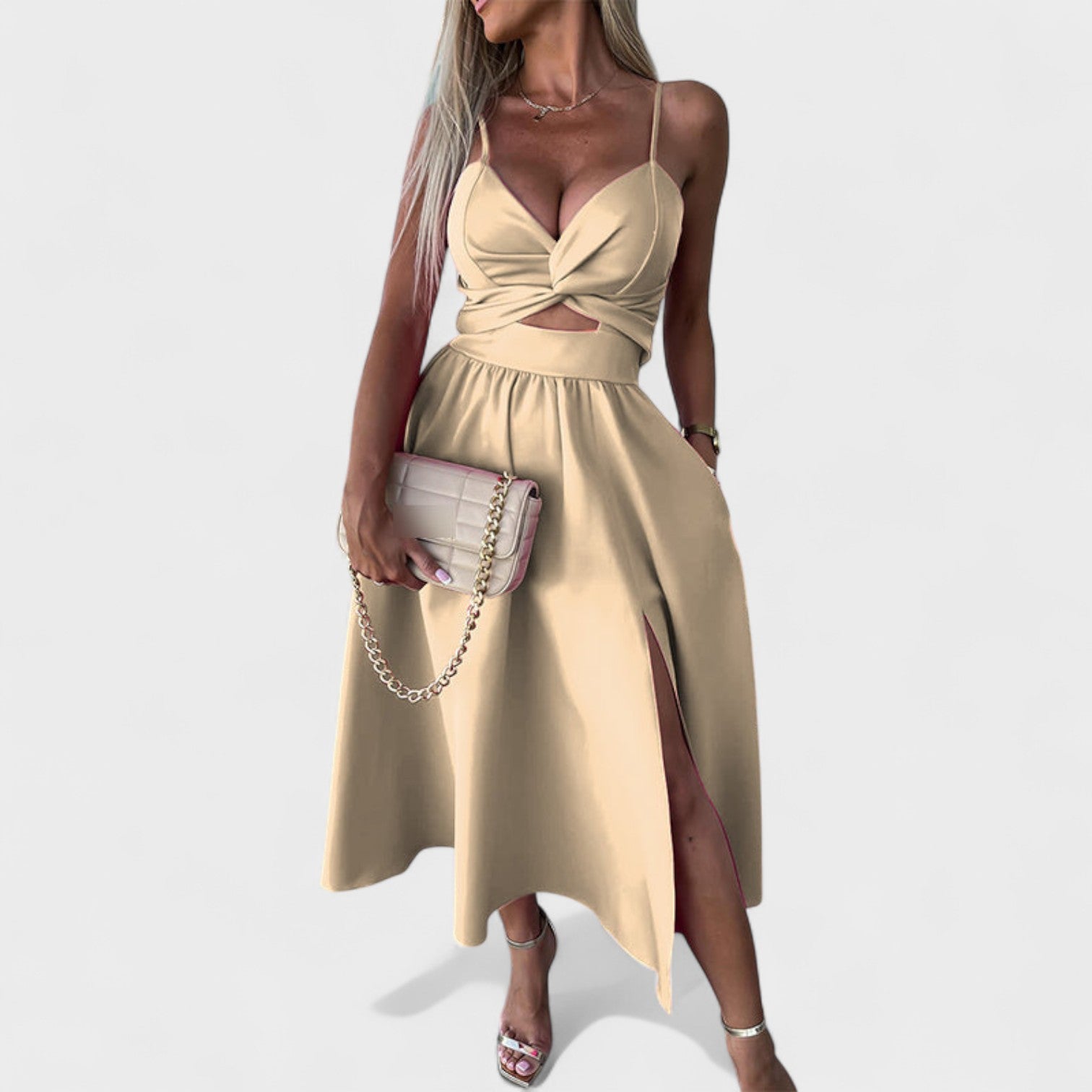 Cielo - Vestido Midi com Abertura — vista 8