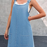 Irís - Vestido de Alças em Denim Casual