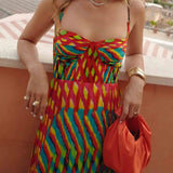 Aria - Vestido Maxi Estampado Abstrato — vista 3