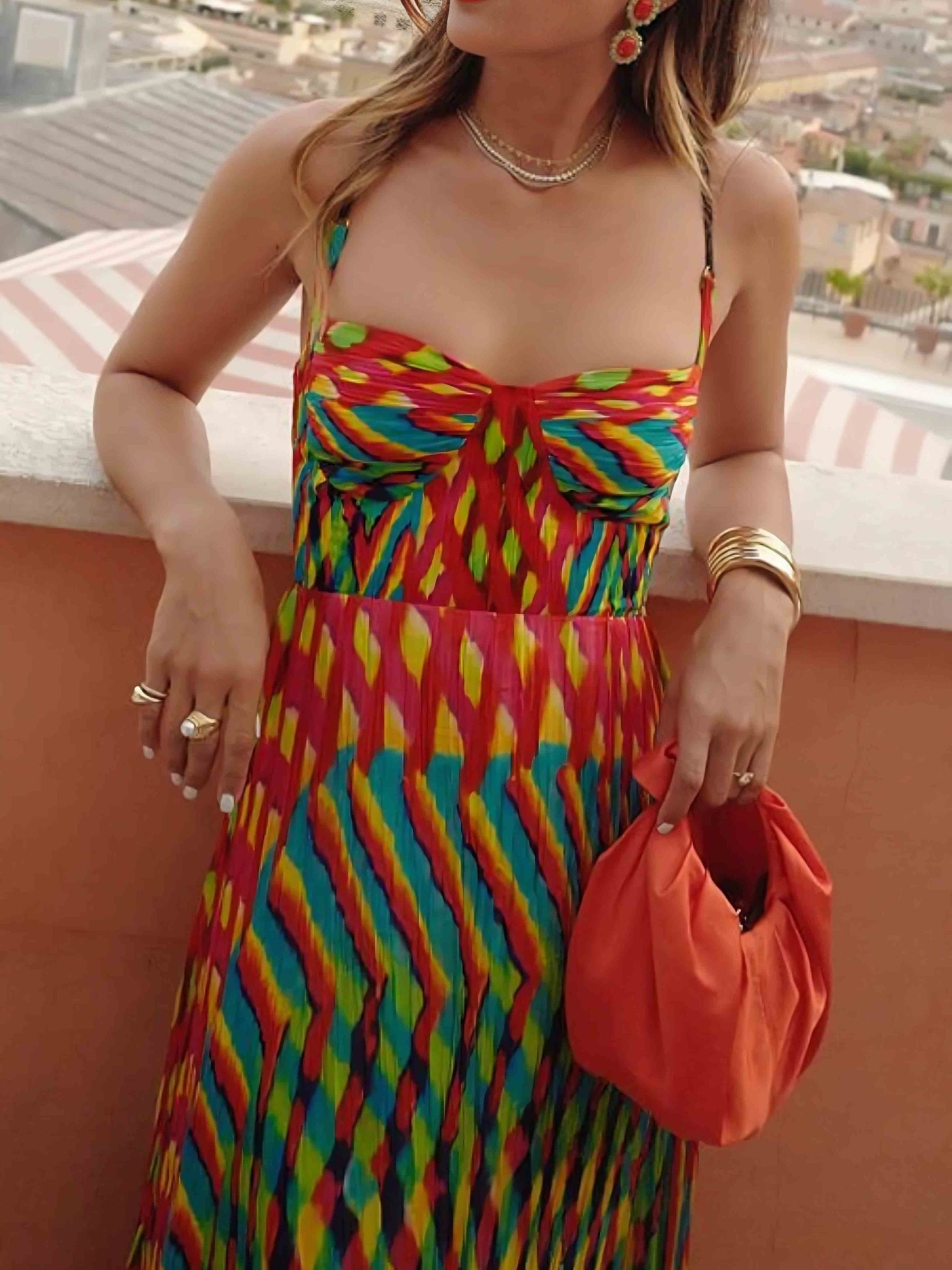 Aria - Vestido Maxi Estampado Abstrato — vista 3
