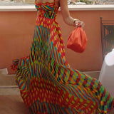 Aria - Vestido Maxi Estampado Abstrato — vista 4